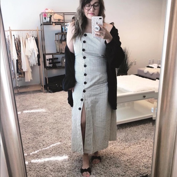 Who What Wear Dresses & Skirts - Who What Wear Pinstripe Button Down Dress